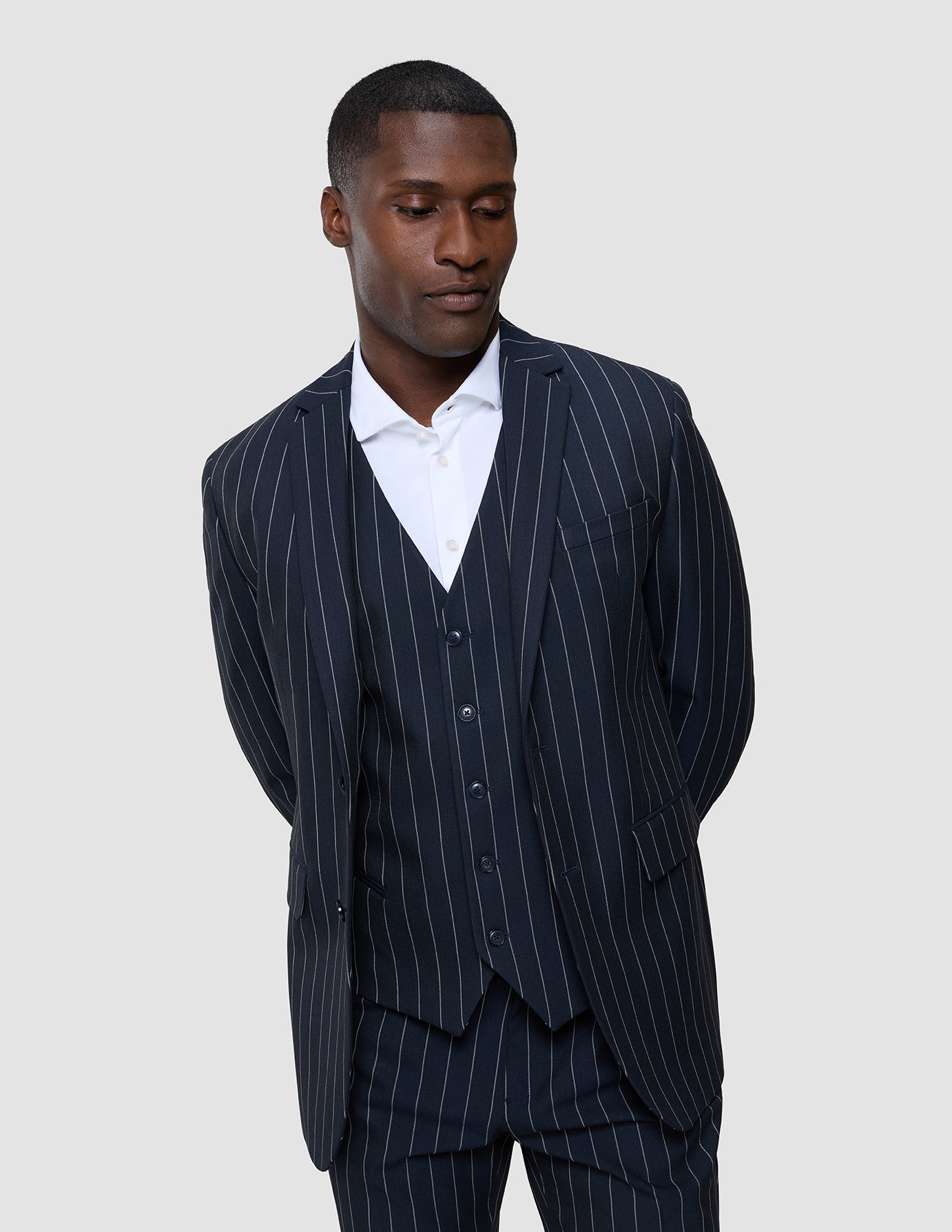 Essential Blazer Navy Stripes Regular
